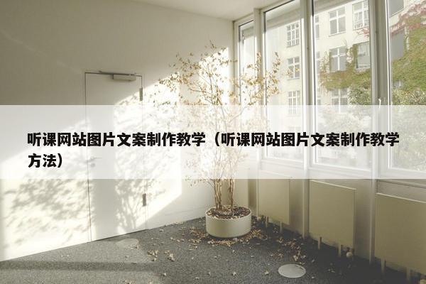 听课网站图片文案制作教学（听课网站图片文案制作教学方法）
