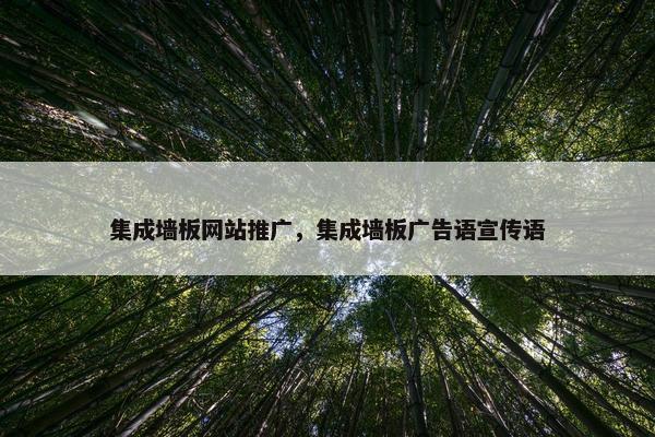 集成墙板网站推广，集成墙板广告语宣传语