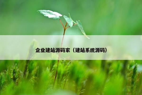 企业建站源码家（建站系统源码）
