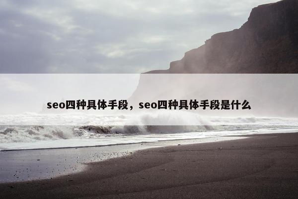 seo四种具体手段，seo四种具体手段是什么