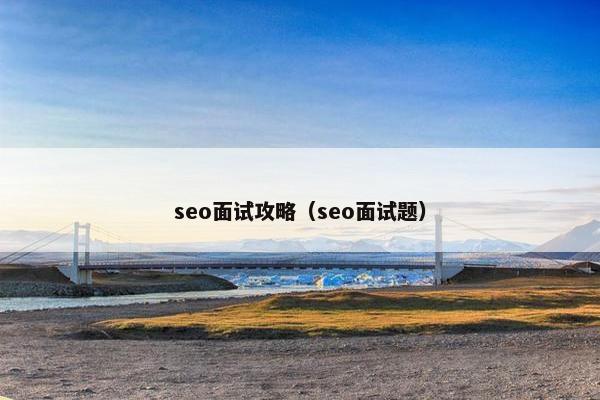seo面试攻略（seo面试题）