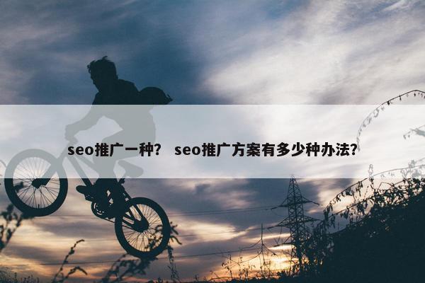 seo推广一种？ seo推广方案有多少种办法？