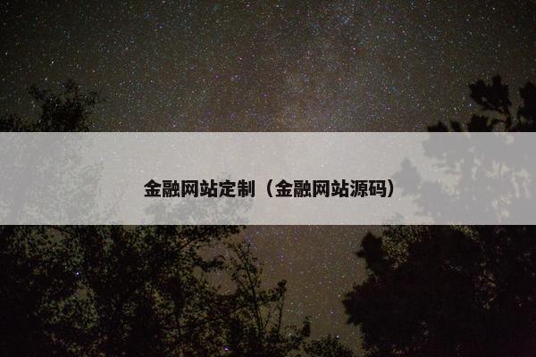 金融网站定制（金融网站源码）