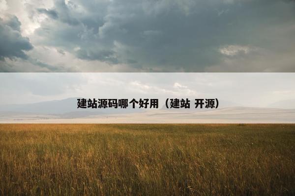 建站源码哪个好用（建站 开源）