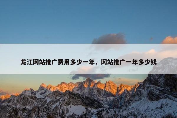 龙江网站推广费用多少一年，网站推广一年多少钱