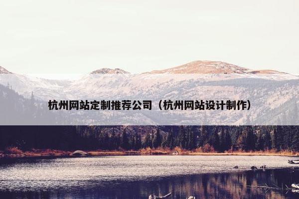 杭州网站定制推荐公司（杭州网站设计制作）
