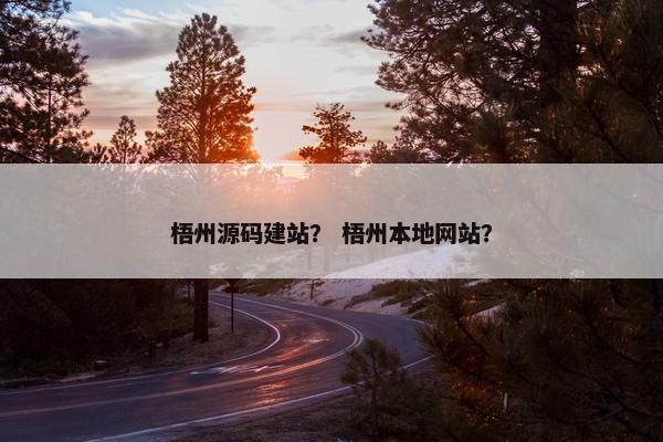 梧州源码建站？ 梧州本地网站？