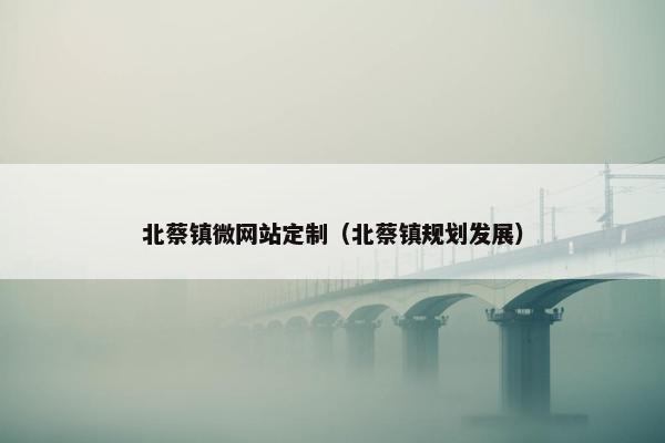 北蔡镇微网站定制（北蔡镇规划发展）