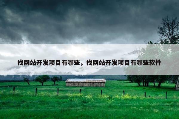 找网站开发项目有哪些，找网站开发项目有哪些软件