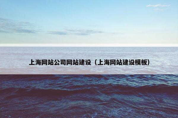 上海网站公司网站建设（上海网站建设模板）
