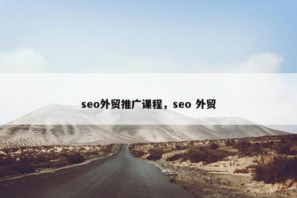 seo外贸推广课程，seo 外贸