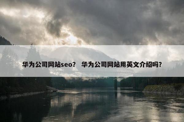 华为公司网站seo？ 华为公司网站用英文介绍吗？