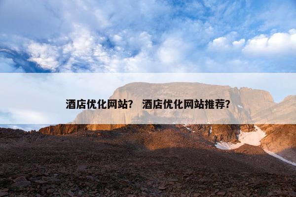 酒店优化网站？ 酒店优化网站推荐？
