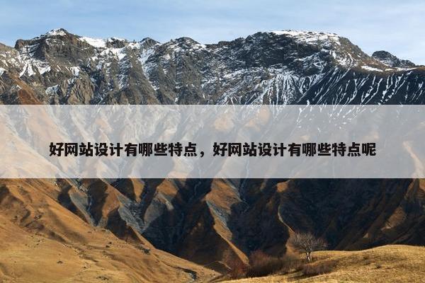 好网站设计有哪些特点，好网站设计有哪些特点呢