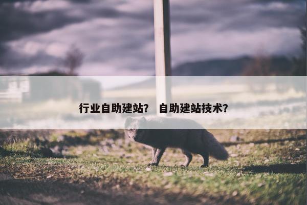 行业自助建站？ 自助建站技术？