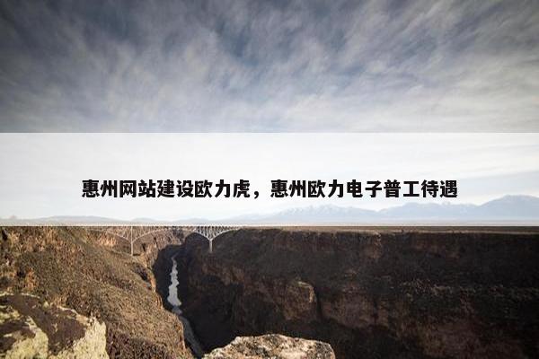 惠州网站建设欧力虎，惠州欧力电子普工待遇