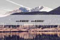 seo术语目录？ seo目录排名？