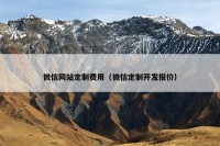 微信网站定制费用（微信定制开发报价）