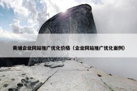 黄埔企业网站推广优化价格（企业网站推广优化案例）