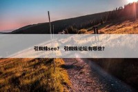 引蜘蛛seo？ 引蜘蛛论坛有哪些？