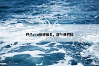 舒兰seo快速排名，舒兰县百科