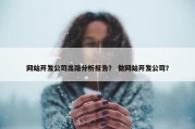 网站开发公司出路分析报告？ 做网站开发公司？