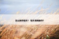 怎么制作短片？ 短片视频制作？