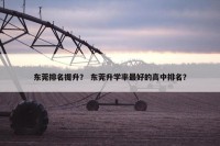 东莞排名提升？ 东莞升学率最好的高中排名？