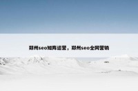 郑州seo矩阵运营，郑州seo全网营销