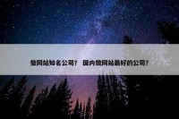 做网站知名公司？ 国内做网站最好的公司？