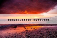 保定网站优化公司费用高吗，网站优化公司收费