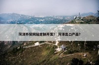菏泽外贸网站定制开发？ 菏泽出口产品？