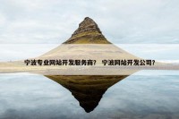 宁波专业网站开发服务商？ 宁波网站开发公司？