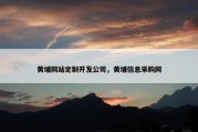 黄埔网站定制开发公司，黄埔信息采购网