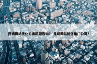 昆明网站优化方案问题咨询？ 昆明网站优化推广公司？