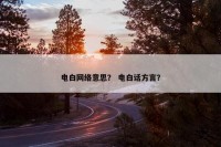 电白网络意思？ 电白话方言？