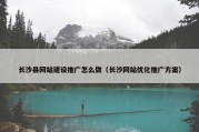 长沙县网站建设推广怎么做（长沙网站优化推广方案）