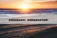 商城网站建设咨询？ 商城网站建设咨询招聘？