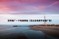 怎样推广一个电商网站（怎么在电商平台推广告）