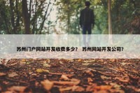 苏州门户网站开发收费多少？ 苏州网站开发公司？
