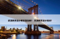 武清网页设计哪家值信赖？ 天津网页设计培训？