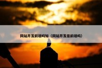 网站开发前端吗知（网站开发是前端吗）