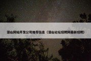 潜山网站开发公司推荐信息（潜山论坛招聘网最新招聘）