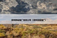 漳州网站推广有些公司（漳州百度推广）