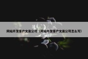 网站开发客户文案公司（网站开发客户文案公司怎么写）