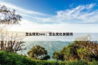 怎么优化seo，怎么优化关键词