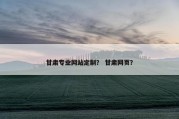 甘肃专业网站定制？ 甘肃网页？