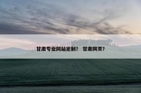 甘肃专业网站定制？ 甘肃网页？