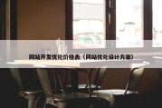 网站开发优化价格表（网站优化设计方案）