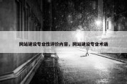 网站建设专业性评价内容，网站建设专业术语